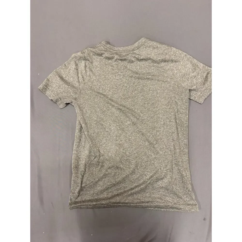 Nike Dri-Fit Short Sleeve T-Shirt Kids Medium Gray Heathered Athletic Swoosh